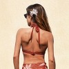 Women's Elegant Paisley Print Halter Bikini Top - Cupshe - 3 of 4
