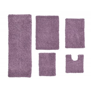 Fantasia Bath Rug Collection Cotton Shaggy Pattern Tufted Set of 5 Bath Rug Set - Home Weavers - 1 of 3