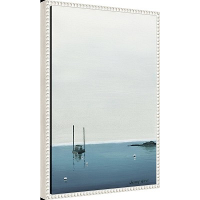 16"x23" Calm Waters White Floater Frame Canvas Wall Art