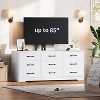 9-Drawer TV Stand with Integrated TV Area, Large Storage Console for Flat Screen TVs up to 85 Inch, Multi-Functional Media Center for Living Room - 3 of 4