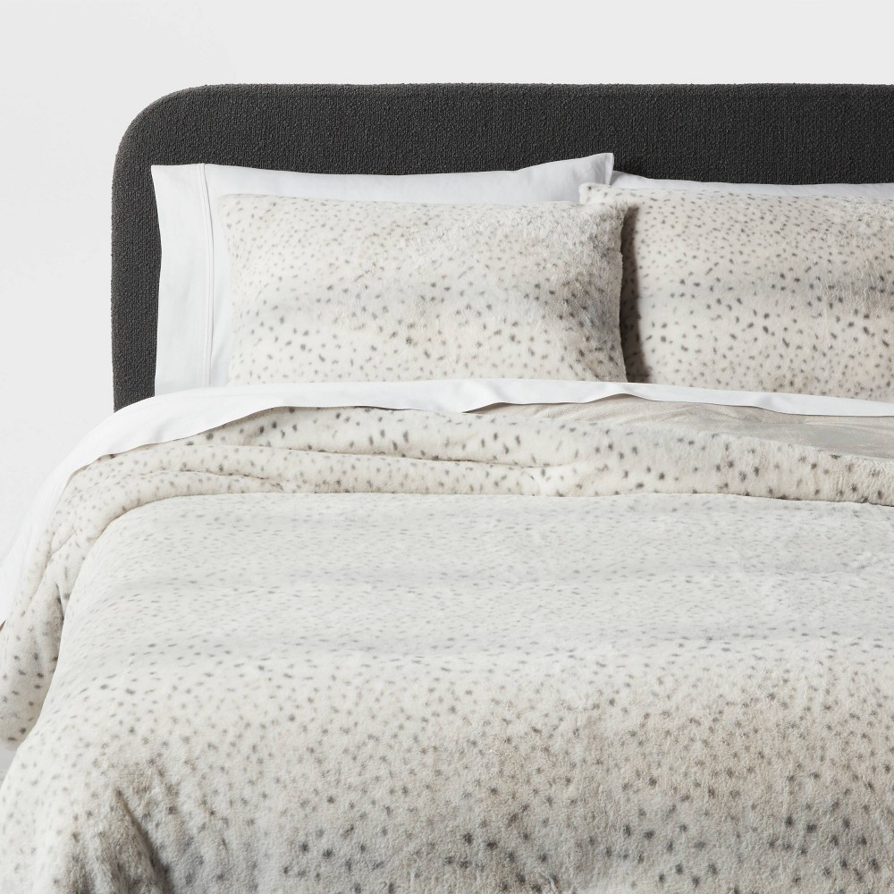 3pc King Luxe Faux Fur Comforter and Sham Set Snow Leopard - Threshold™