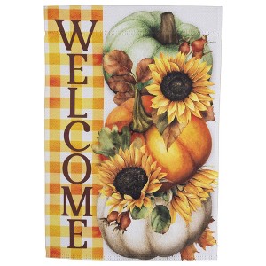 Northlight Pumpkins and Sunflowers Welcome Fall Harvest Outdoor Garden Flag - 18" x 12.5" - 1 of 4