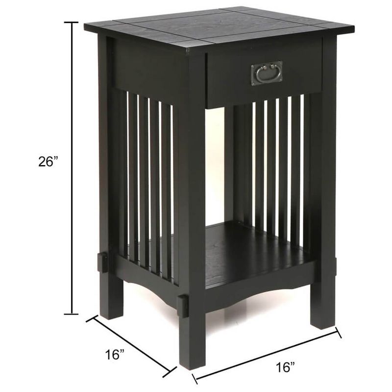 Legacy Decor Mission Style Telephone Stand End Table with Drawer, 4 of 5