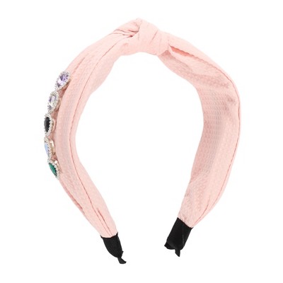 Unique Bargains Women's Elegant Heart Faux Diamond Wide Hairband 6.89"x5.51" 1 Pc