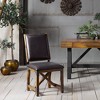 Lancaster Dining Chair Chocolate/Graphite: Faux Leather, Solid Wood Legs, Armless Design, 300 lbs Capacity - image 2 of 4