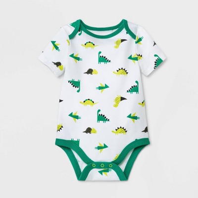 Baby Boys' Dino Short Sleeve Bodysuit - Cat & Jack™ White