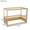 CAVINAS Twin/Full Size Canopy Floor Beds with Guardrails for Kids,Wooden Canopy Toddler Bed,Floor Bed Frame for Girls,Boys,Box Spring Required - 3 of 4