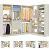 Besiost Corner Closet System with Shelf, Freestanding Closet Organizer with 2 Hanging Rods - 3 of 4