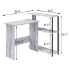 INFURNIC Decorative Bookshelf L Shape Writing Desk and 3-tier bookshelf design stability longevity, Gray, 39.5"*32.5"*34.5" - 2 of 4