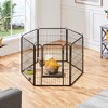 Yaheetech 6 Panels Dog Playpen Cat Exercise Barrier, Black - image 2 of 4