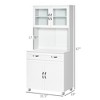 67" Buffet with Hutch, Modern Kitchen Pantry, Freestanding Cabinet with Glass Doors, Shelves and Drawers - 3 of 4
