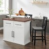 Crosley 42" Bartlett Wood Top Kitchen Island with X-Back Stools White/Black: Farmhouse Style, Adjustable Shelves - 2 of 4