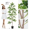Fake Schefflera Tree, 7FT Fake Tree, Outdoor Fake Potted Silk Plant, Artificial Plants Indoor, Tall Fake Plants Indoor Artificial Trees - 3 of 4