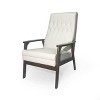 Mid Century Faux Leather Upholstered Accent Chair, Modern High Back Armchair, Leisure Wood Club Chair - Merax - image 4 of 4