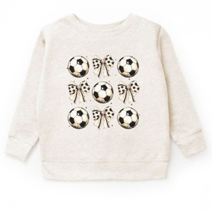 The Juniper Shop Soccer Ball Bows Stacked Youth Sweatshirt - 1 of 4