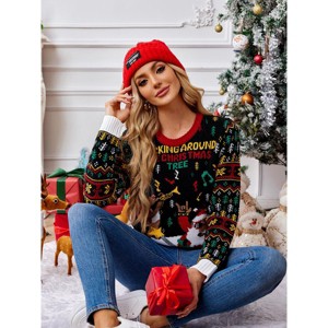 Ugly Christmas Sweaters for Women Cute Funny Tacky Holiday Parties Knitted Xmas Sweater(LED Light can light up) - 1 of 4