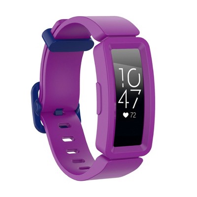 Insten Soft Silicone Replacement Band For Fitbit Inspire HR & Inspire / Inspire 2 & Ace 2, Purple/Blue Clip
