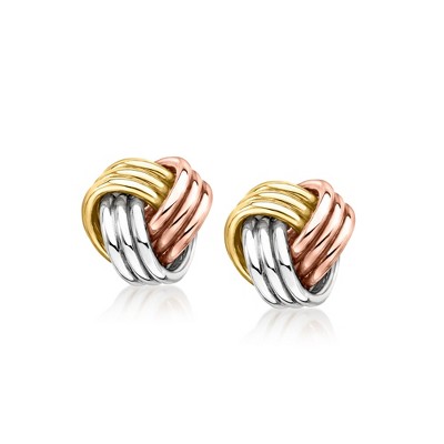 Ross-Simons Italian 10kt Tri-Colored Gold Love Knot Earrings