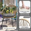 SKRAN Outdoor Leisure Set, 2 Rattan Single Chairs with A Glass Round Table, Perfectly Suited for Patios, Balconies and Courtyards, Grey - 4 of 4