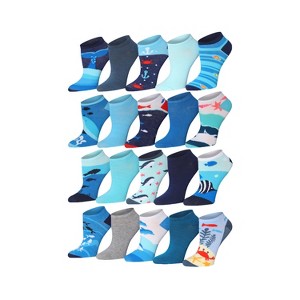 Sea Ocean Blue No Show Socks - 20 Pairs - 1 of 4