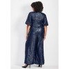 Avenue Women's Plus Size Nada Sequin Puff Sleeve Jumpsuit - 3 of 4