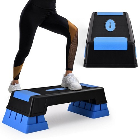31" Adjustable Aerobic Stepper Step Cardio Fitness Exercise Trainer With 4 Riser 