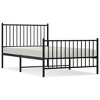 vidaXL Metal Bed Frame with Headboard and Footboard Black 39.4 in.x74.8 in. Twin - 2 of 4