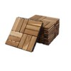 Chic Crate 10Pcs 12'' Yellow Acacia Hardwood Interlocking Deck Tiles – Checkerboard Pattern - 2 of 4