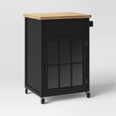 Windham Wood Top Kitchen Cart - Black - Threshold™
