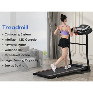 Folding Treadmill for Home with Incline & Heart Rate Sensor, 2.5HP Quiet Motor, USB Charging, Portable Running Walking Machine, 300lbs Capacity - 1 of 4