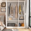 FUFU&GAGA White Armoires With Hanging Rods Storage Cabinet - 3 of 4