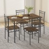 Dyonery Dining Table Set for 4, 5-Piece Rectangular Kitchen Table Chair Set for Small Space,Dinette,Apartment - 2 of 4