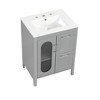 Bathroom Storage Cabinet, 24 Inch Bathroom Vanity With Sink, Overflow, Adjustable Shelf, 2 Drawers, Waterproof Single Sink Bathroom Vanity Cabinet - 2 of 4