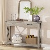 31in Wood Console Table, Entryway Table with Drawers and Open Storage Shelf, 2-Tier Foyer Table Narrow Sofa Table for Couch Corridor Living Room - 4 of 4
