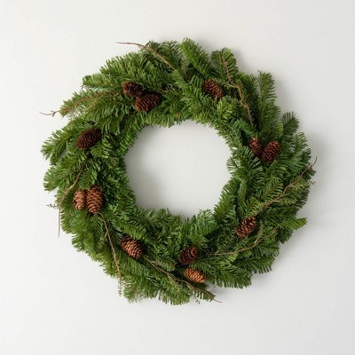 Sullivans Artificial Soft Touch Pine Christmas Accent Ring  Green  Indoor Christmas DÃƒÂ©cor