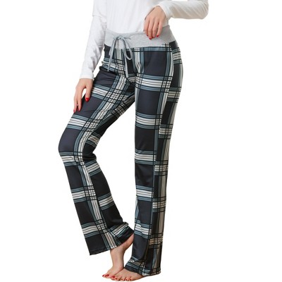 Agnes Orinda Women's Plus Size Trousers Casual Slim Plaid Skinny