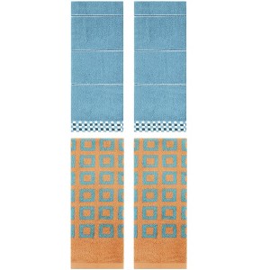 REGALWOVEN 4 Pcs Geometry Absorbent Soft Decorative Bathroom Hand Towel - 1 of 4