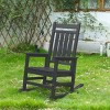 Oversized Patio Rocking Chair With Wood-Texture,Outdoor Rocking Chair,All Weather Resistant porch Rocking Chair -The Pop Home - 2 of 4