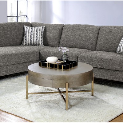 Weyton Light Brown & Champagne Finish Coffee Table