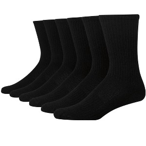 EG PRO 6-Pack Crew Socks Men's Performance Cushioned X-Temp Wicking - 1 of 2