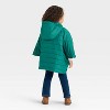 Toddler Girls' Hooded Puffer Jacket - Cat & Jack™ Green - 2 of 3