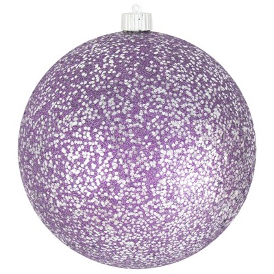 Christmas by Krebs Purple and Silver Shatterproof Glitter Christmas Ball Ornament 8" (200mm)