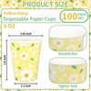 Hachikiko Yellow Daisy Paper Cups,100 Pack - Yellow & White Daisy Flower Disposable Party Cups for Girls Birthday,Weddings,Picnics&Summer Parties,9 OZ - 2 of 4