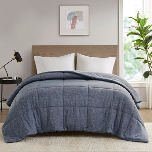 Minimalism Style Cooling Jersey Knit Down Alternative Comforter, Silky & Smooth Lightweight Bedding for All Season, Contemporary Design Bed Blanket - 1 of 4