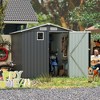 Vynxaria 6x8FT Outdoor Steel Storage Shed, Lockable Doors with Clear Window & 4 Louver Vents, Compact for Garden/Bike/Utility Storage, Dark Gray - 4 of 4