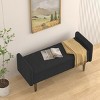 GlasFlength Ottomans and Benches Storage Ottoman Bench Upholstered Tufted Bench Bed Bench Ottomans for Living Room, Black, 44.5"*17"*21" - 2 of 4