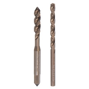 Unique Bargains Metric Cobalt High Speed Steel Machine Spiral Flute Tap and Twist Drill Bit Set - 1 of 4