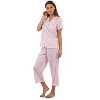 Casual Nights Women's Short Sleeve Floral Capri Pajama Set - 2 of 4
