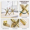 PAGED Round Dining Table Modern Kitchen Table with Glass Tabletop and Metal Legs, 35" Living Room Table for 4/6 Person - 3 of 4