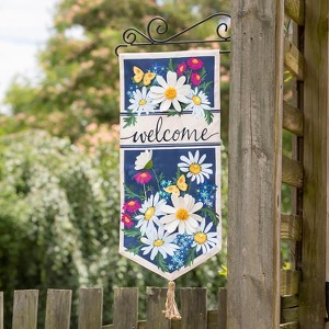 Welcome Daisies and Butterflies Everlasting Impressions Textile Decor - 1 of 3